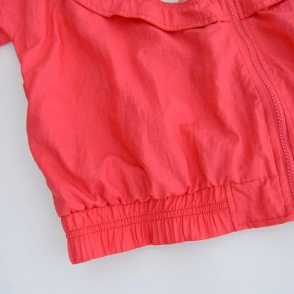 Vintage Lavon 90's 'Neon Coral & Floral Nylon Zip Up  Windbreaker Jacket L - Picture 7 of 11